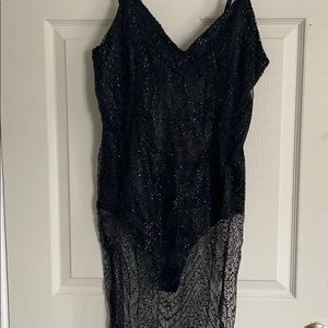 Sexy leotard glitter dress